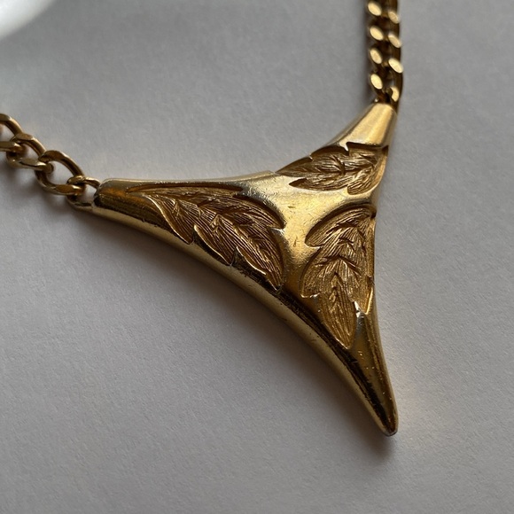 Vintage GIVENCHY chain necklace / gold leaves collar necklace - Picture 2 of 16